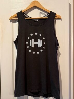 Dark Grey Hodge Twins Graphic Tank Top Stars Logo Charcoal Gray Men’s Small